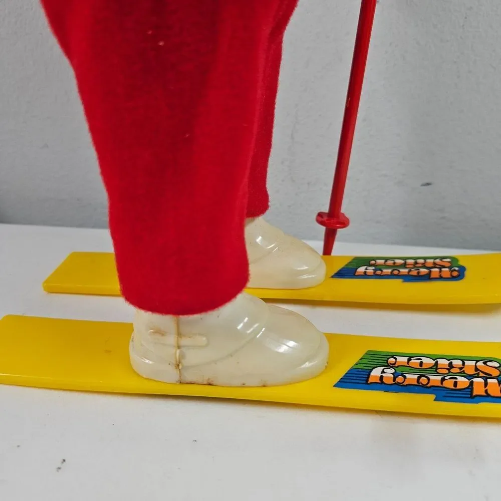 Vintage Merry Skier Animated Skiing Bear Plays‎ Music With Box - As Is  - Read